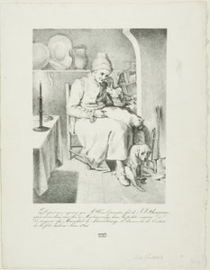 Schizzo di Jean-Jacques Rousseau (recto); scena di foresta (verso)