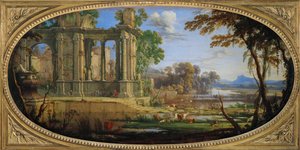 Paysage compose avec ruines antiques - Paesaggio con rovine antiche ... da Pierre Patel