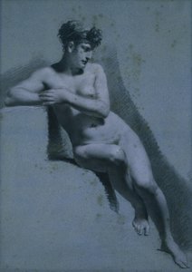 Studio di una donna nuda, seduta e rivolta a destra (recto)