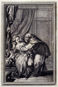 Come viene lo spirito alle ragazze. in "Tales et nouvelles en vers" di Jean La Fontaine. 1776. Illustrazione di P.P. Choffard.
