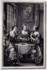 La scommessa delle tre comari - in “Tales et nouvelles en vers” di Jean La Fontaine. 1776. Illustrazione di P.P. Choffard.
