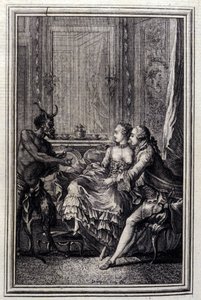 La cosa impossibile - in “Tales et nouvelles en vers” di Jean La Fontaine. 1776. Illustrazione di P.P. Choffard. da Pierre Philippe Choffard