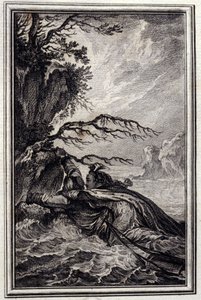 La fidanzata del re di Garbe - in "Contes et nouvelles en vers" di Jean La Fontaine. 1776. Illustrazione di P.P. Choffard. da Pierre Philippe Choffard