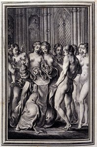 Le Glouches - in “Tales et nouvelles en vers” di Jean La Fontaine. 1776. Illustrazione di P.P. Choffard. da Pierre Philippe Choffard
