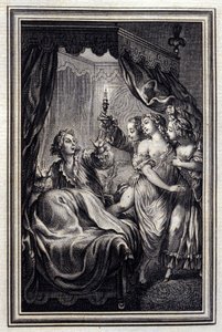 Non notiamo mai tutto - in "Racconti e novelle in versi" di Jean La Fontaine. 1776. Illustrazione di P.P. Choffard. da Pierre Philippe Choffard