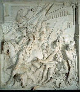 Alessandro Magno incontra il filosofo greco Diogene il Cinico nella sua botte da Pierre Puget