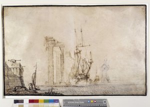 Nave contro una colonnata in rovina