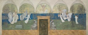 Dipinto preparatorio per Les Muses inspiratrices acclament le Génie, Messager de Lumière, 1895 da Pierre Puvis de Chavannes