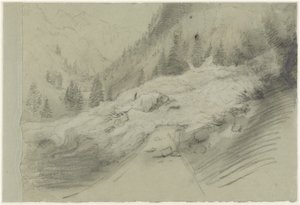 Valanga in un paesaggio alpino da Pierre Puvis de Chavannes