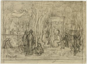 Studio compositivo per Il boschetto sacro, amato dalle arti e dalle muse da Pierre Puvis de Chavannes