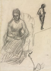 Studio di Madame Marie Cantacuzène, studio di nudo femminile in piedi da Pierre Puvis de Chavannes