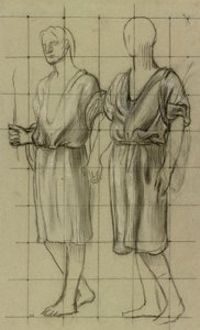 Studio di due figure in piedi da Pierre Puvis de Chavannes