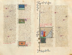 Pagina da "De Proprietatibus Rerum" di Bartholomeus Anglicus, nella traduzione francese di Jean Corbechon, c.1390 da Pierre Remiet