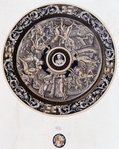 Piatto di porcellana del XVI secolo che rappresenta la Genesi di Pierre Reymond, Limoges da Pierre Reymond