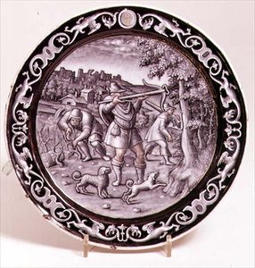 Piatto di Limoges, uno di un set di 12 che raffigurano i mesi dell
