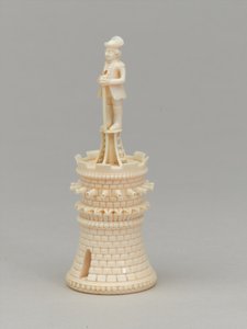 Torre bianca, pezzo degli scacchi, India da Pierre Simon Dequoy