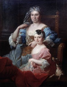 Ritratto di Madame Poulhariex e sua figlia da Pierre Subleyras