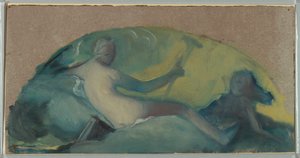 Disegno, Studio per un timpano con figura reclinata, fine XIX secolo