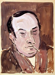 Ritratto di Léon-Paul Fargue (1876-1947) poeta Disegno di Pierre de Belay (1890-1947) 1934. Parigi, B.N. da Pierre de Belay