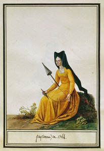 Contadina francese che fila da Pierre de La Mesangere