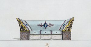 Divano, tavola 106, illustrazione da Collection de meubles et objets de goût da Pierre de La Mesangere