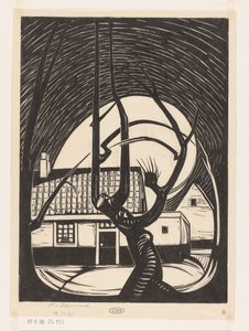 Salice davanti a una casa da Piet Egmond (signed by artist)