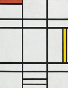 Composizione in bianco, rosso e giallo