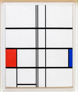 Composizione in bianco, rosso e blu