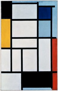 Composizione con rosso, nero, giallo, blu e grigio da Piet Mondrian