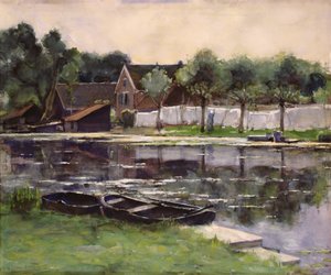 Mogli di contadini con bucato al confine di un fiume da Piet Mondrian
