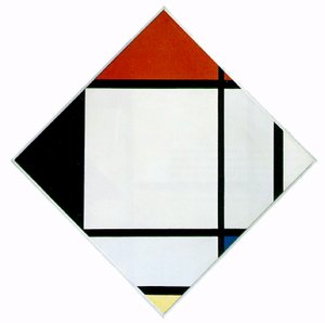Composizione a losanga in rosso, nero, blu e giallo, 1925