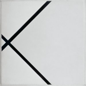 Composizione a losanga con due linee da Piet Mondrian