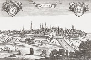 Panorama di Munster, Germania da Pieter (after) Nolpe