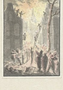 Incendio in una casa da Pieter Bartholomeusz. Barbiers