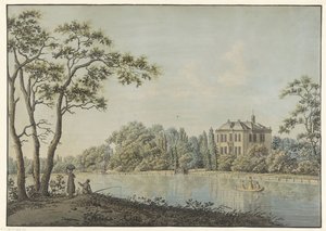 Veduta della casa Over Holland con padiglione da tè sulla Vecht a Nieuwersluis da Pieter Bartholomeusz. Barbiers