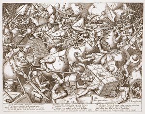 La battaglia per il denaro, inciso da Pieter van der Heyden, dopo il 1570 da Pieter Bruegel the Elder