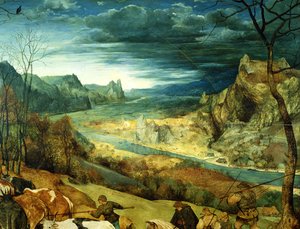 Il ritorno del gregge, Autunno, 1565 (dettaglio) da Pieter Bruegel the Elder