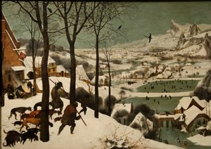 Tedesco: Jäger im Schnee (Inverno) ciclo mensile, scena: I cacciatori nella neve (gennaio)