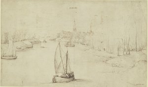 Pieter Bruegel (il Vecchio) - Paesaggio fluviale Basrode (Baasrode), KdZ 5763 da Pieter Brueghel the Elder