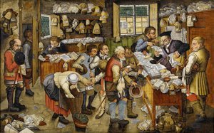 Il pagamento delle decime noto come Avvocato del villaggio da Pieter Brueghel the Younger