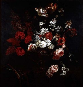 Natura morta di fiori in un vaso di rame da Pieter Casteels