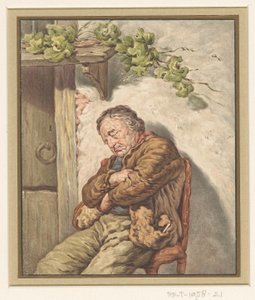 Lou il garzone del fornaio, addormentato davanti alla casa alla luce del sole da Pieter Christoffel Wonder