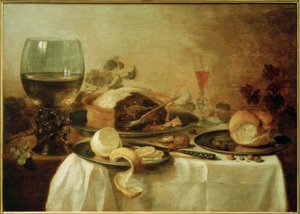Natura morta con pasticcio da Pieter Claesz