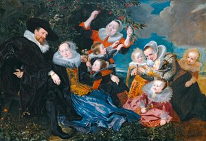 Paulus van Beresteyn e sua moglie Catarina Both van der Eem con i loro sei figli e due domestici ...