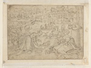 Recto- Il mese di aprile (Figure in un parco vicino a un castello); Verso- Gioventù da Le tre età dell
