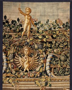 Vertumno e Pomona: Vertumno trasformato in pescatore, c.1550 (oro, lana e seta) da Pieter Coecke van Aelst