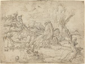 Paesaggio con il battesimo di Cristo da Pieter Cornelisz Kunst