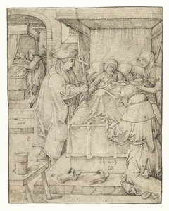 Cura dei malati, Opere di Misericordia (titolo della serie) da Pieter Cornelisz. genaamd Kunst