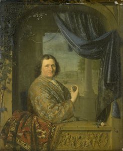 Ritratto di un uomo con un orologio da Pieter Cornelisz. van Slingelandt