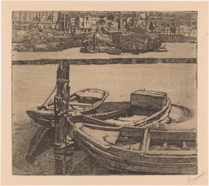 Navi nel Damrak ad Amsterdam da Pieter Dupont (signed by artist)